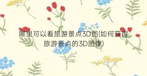 哪里可以看旅游景点3D图(如何获得旅游景点的3D图像)