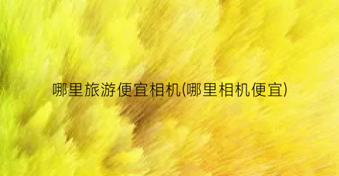 哪里旅游便宜相机(哪里相机便宜)