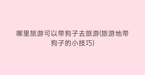 哪里旅游可以带狗子去旅游(旅游地带狗子的小技巧)