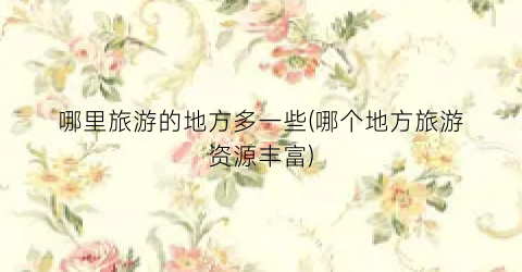 哪里旅游的地方多一些(哪个地方旅游资源丰富)