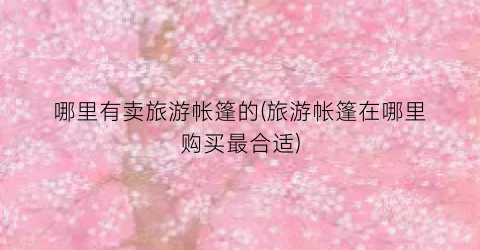 哪里有卖旅游帐篷的(旅游帐篷在哪里购买最合适)