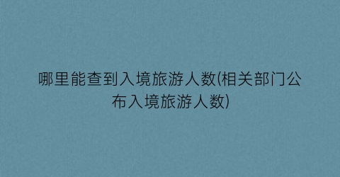哪里能查到入境旅游人数(相关部门公布入境旅游人数)