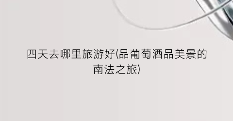 四天去哪里旅游好(品葡萄酒品美景的南法之旅)