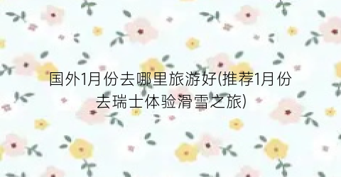 国外1月份去哪里旅游好(推荐1月份去瑞士体验滑雪之旅)