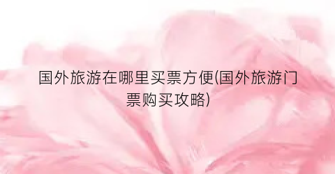 国外旅游在哪里买票方便(国外旅游门票购买攻略)