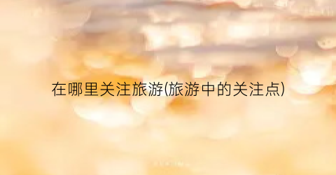 在哪里关注旅游(旅游中的关注点)