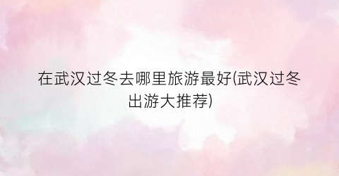 在武汉过冬去哪里旅游最好(武汉过冬出游大推荐)