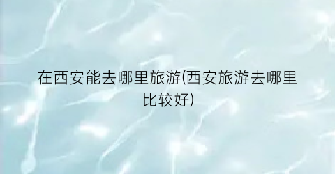 在西安能去哪里旅游(西安旅游去哪里比较好)