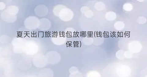夏天出门旅游钱包放哪里(钱包该如何保管)