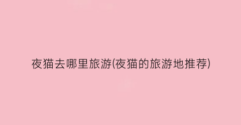 夜猫去哪里旅游(夜猫的旅游地推荐)