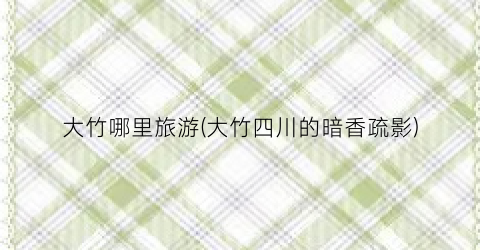 大竹哪里旅游(大竹四川的暗香疏影)