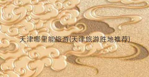 天津哪里能旅游(天津旅游胜地推荐)