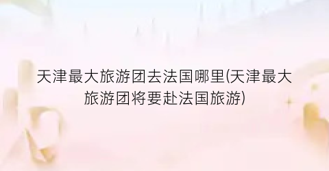 天津最大旅游团去法国哪里(天津最大旅游团将要赴法国旅游)