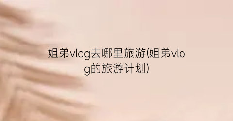 姐弟vlog去哪里旅游(姐弟vlog的旅游计划)