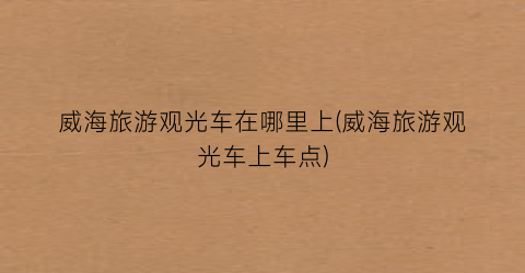 威海旅游观光车在哪里上(威海旅游观光车上车点)
