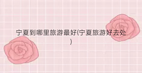 宁夏到哪里旅游最好(宁夏旅游好去处)