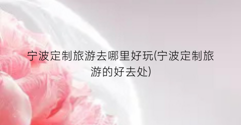 宁波定制旅游去哪里好玩(宁波定制旅游的好去处)