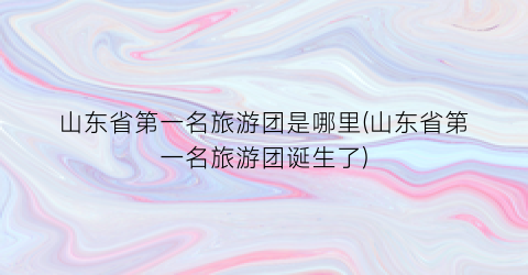 山东省第一名旅游团是哪里(山东省第一名旅游团诞生了)