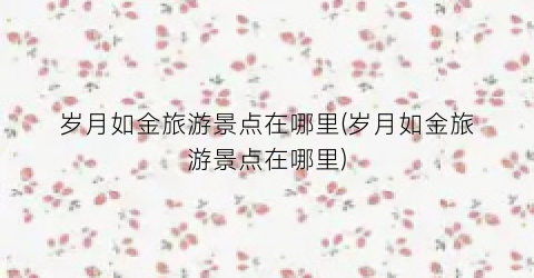 岁月如金旅游景点在哪里(岁月如金旅游景点在哪里)