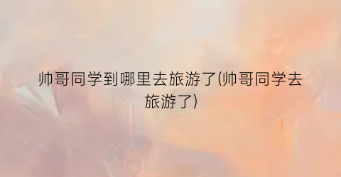 帅哥同学到哪里去旅游了(帅哥同学去旅游了)