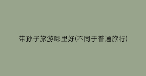 带孙子旅游哪里好(不同于普通旅行)