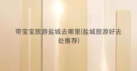 带宝宝旅游盐城去哪里(盐城旅游好去处推荐)