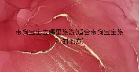 带狗宝宝去哪里旅游(适合带狗宝宝旅行的地方)