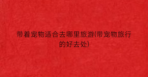 带着宠物适合去哪里旅游(带宠物旅行的好去处)