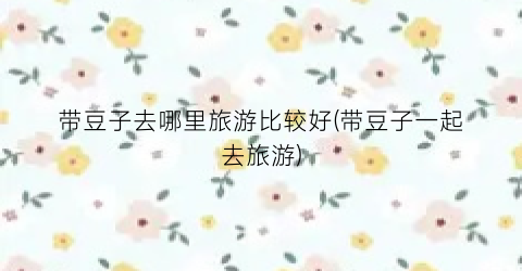 带豆子去哪里旅游比较好(带豆子一起去旅游)