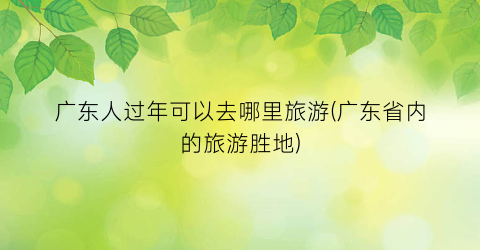 广东人过年可以去哪里旅游(广东省内的旅游胜地)