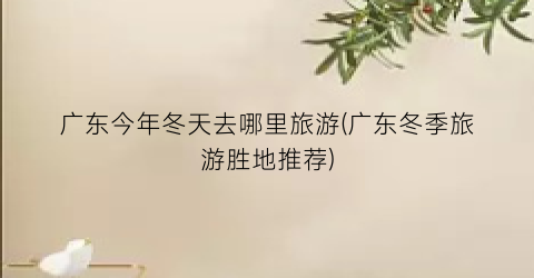 广东今年冬天去哪里旅游(广东冬季旅游胜地推荐)