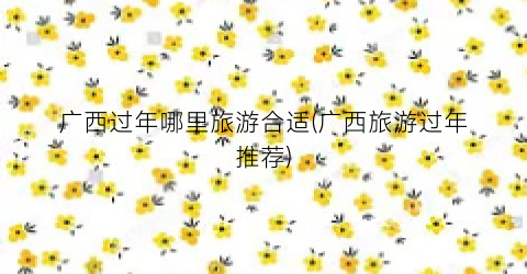 广西过年哪里旅游合适(广西旅游过年推荐)
