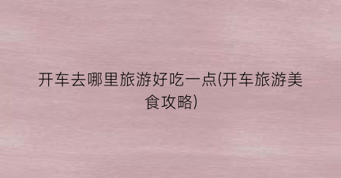 开车去哪里旅游好吃一点(开车旅游美食攻略)