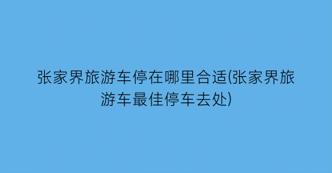 张家界旅游车停在哪里合适(张家界旅游车最佳停车去处)