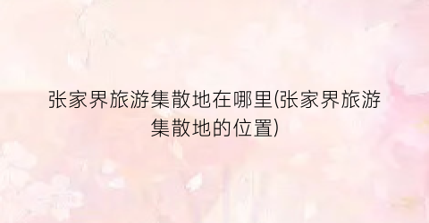 张家界旅游集散地在哪里(张家界旅游集散地的位置)