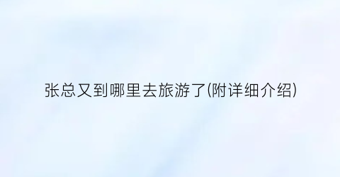 张总又到哪里去旅游了(附详细介绍)