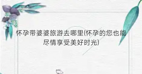 怀孕带婆婆旅游去哪里(怀孕的您也能尽情享受美好时光)
