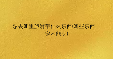 想去哪里旅游带什么东西(哪些东西一定不能少)