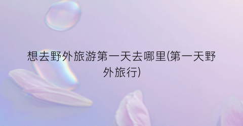 想去野外旅游第一天去哪里(第一天野外旅行)