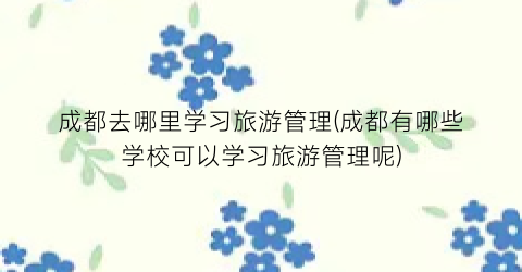 成都去哪里学习旅游管理(成都有哪些学校可以学习旅游管理呢)