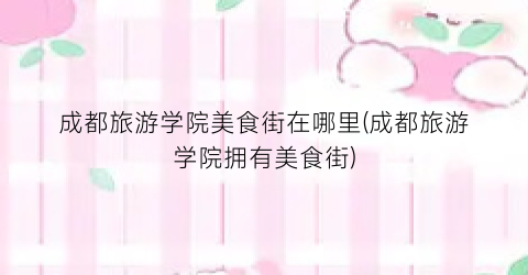 成都旅游学院美食街在哪里(成都旅游学院拥有美食街)