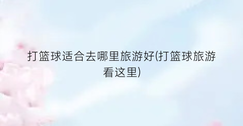 打篮球适合去哪里旅游好(打篮球旅游看这里)