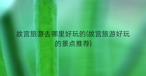 故宫旅游去哪里好玩的(故宫旅游好玩的景点推荐)