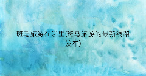 斑马旅游在哪里(斑马旅游的最新线路发布)