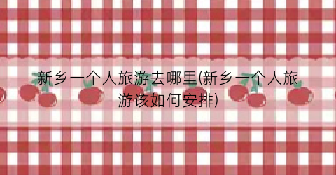 新乡一个人旅游去哪里(新乡一个人旅游该如何安排)