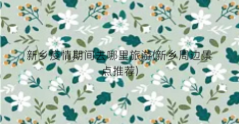 新乡疫情期间去哪里旅游(新乡周边景点推荐)