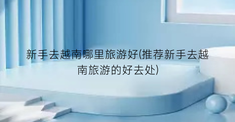 新手去越南哪里旅游好(推荐新手去越南旅游的好去处)