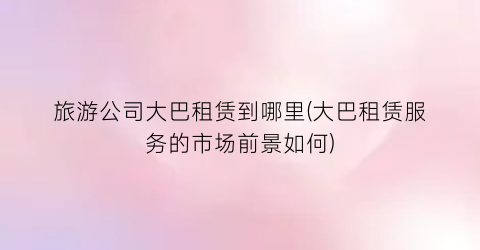 旅游公司大巴租赁到哪里(大巴租赁服务的市场前景如何)