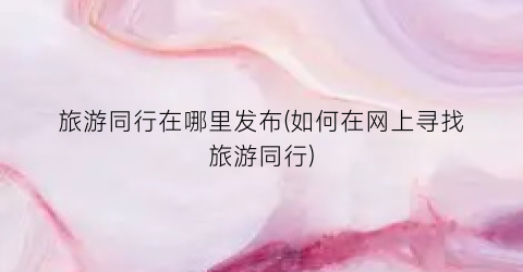 旅游同行在哪里发布(如何在网上寻找旅游同行)