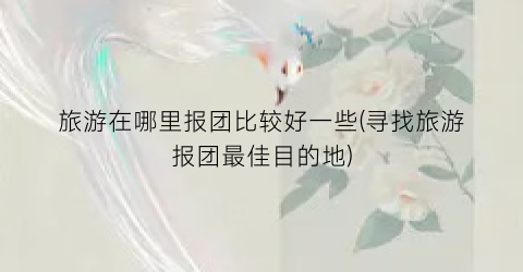旅游在哪里报团比较好一些(寻找旅游报团最佳目的地)